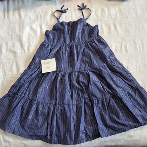 Gymboree girls size 7/8 or Medium blue dress with metallic colored filament NWOT